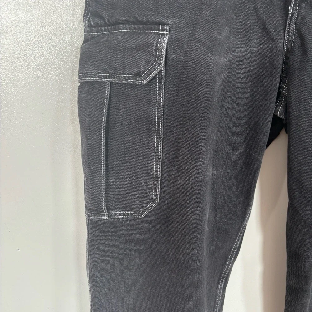 H&M LOOSE CARGO DENIM JOGGERS